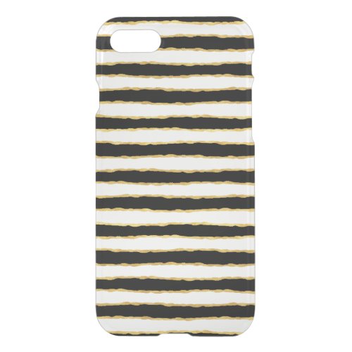 Black White Gold Stripes iPhone SE87 Case