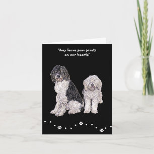 Black & White Golden Doodle Pet Sympathy Card