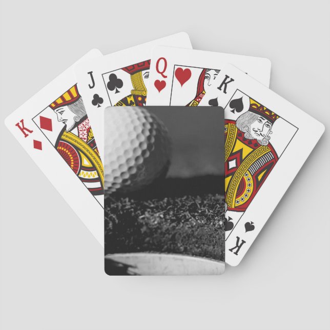 Black & White Golf Ball Custom Playing Cards (Back)