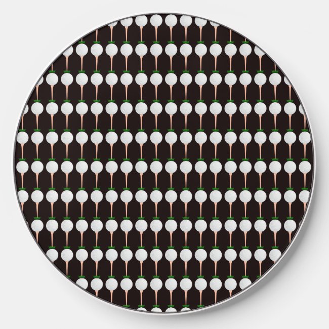 Black White Golf Lovers Pattern Wireless Charger