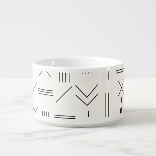 Black White Gorgeous Modern Geometric Pattern Bowl