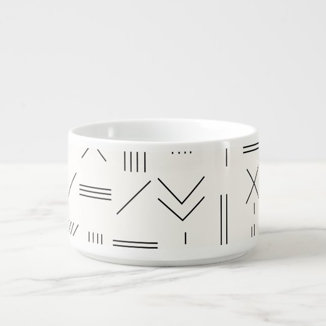 Black White Gorgeous Modern Geometric Pattern Bowl (Center)