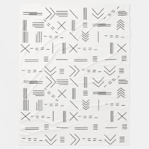 Black White Gorgeous Modern Geometric Pattern Fleece Blanket