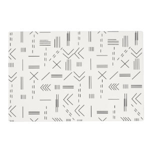Black White Gorgeous Modern Geometric Pattern Placemat