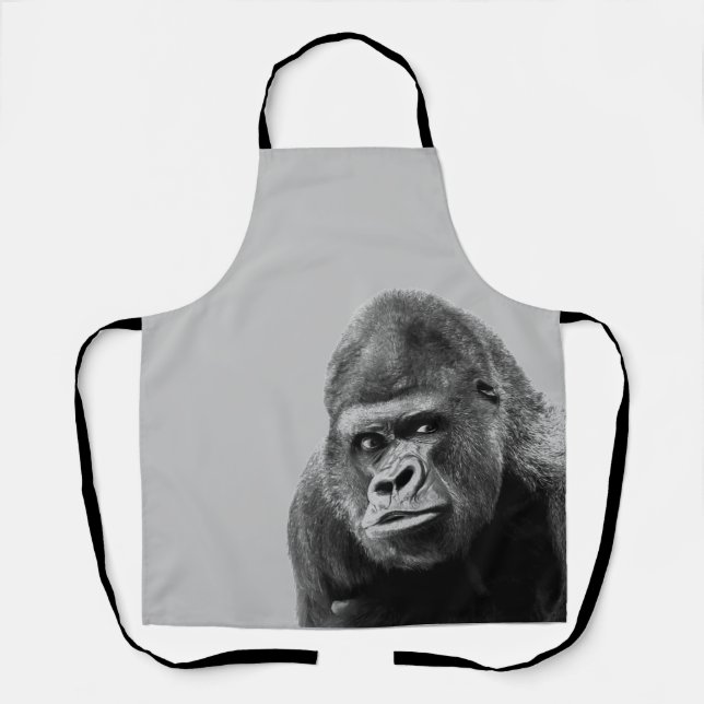 Black White Gorilla Apron (Front)