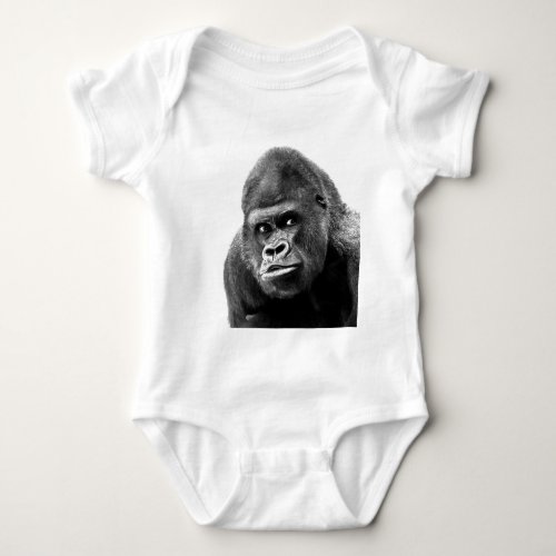 Black White Gorilla Baby Bodysuit
