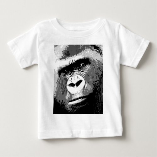 Black  White Gorilla Baby T_Shirt
