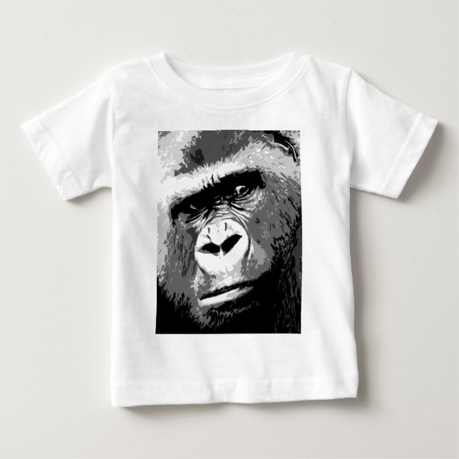 Black & White Gorilla Baby T-Shirt (Front)