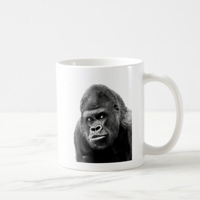 Black White Gorilla Coffee Mug (Right)