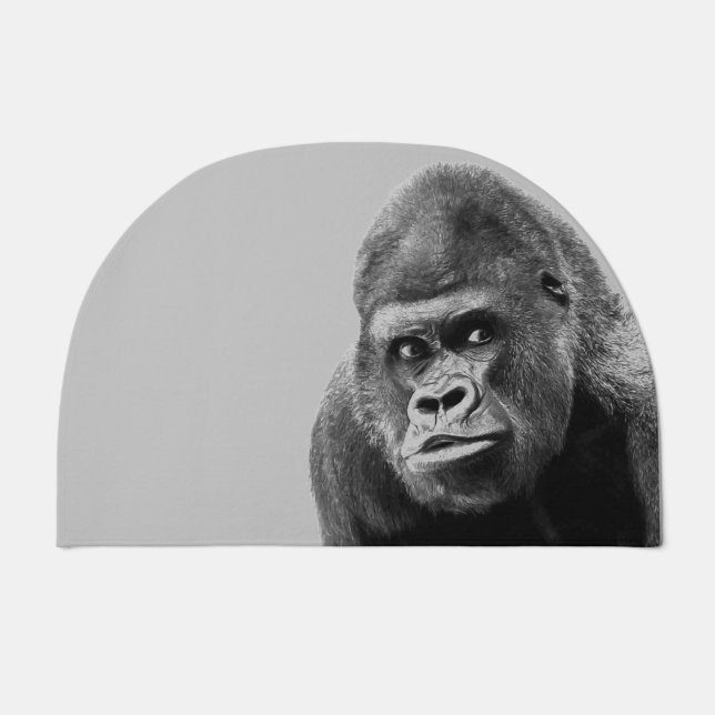 Black White Gorilla Doormat (Front)