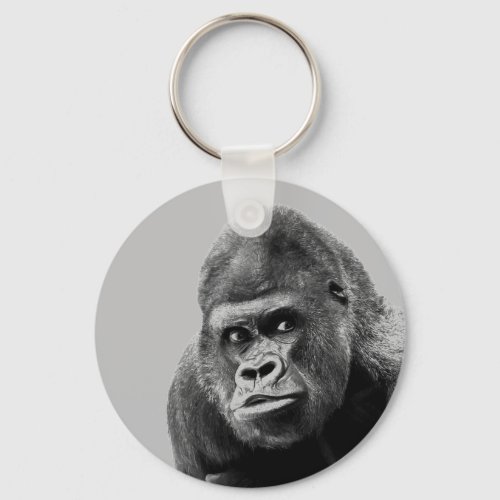 Black White Gorilla Keychain