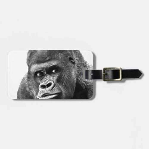 Black White Gorilla Luggage Tag