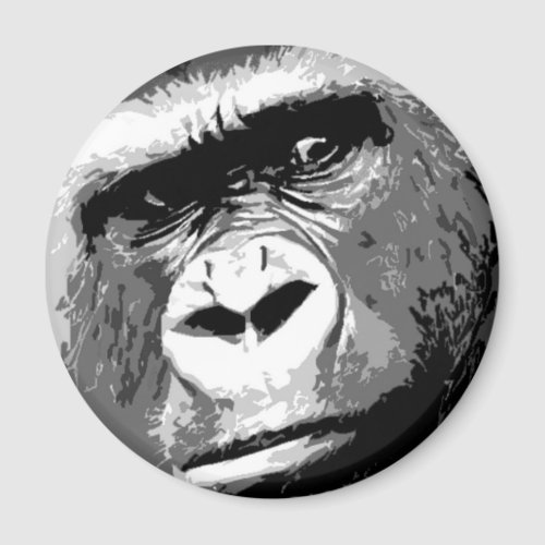 Black  White Gorilla Magnet