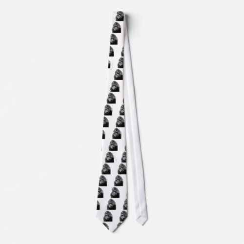 Black White Gorilla Neck Tie