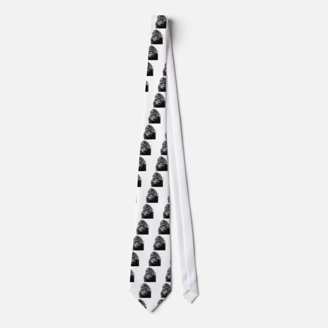 Black White Gorilla Neck Tie (Front)