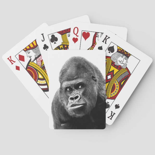 Black White Gorilla Poker Cards (Back)