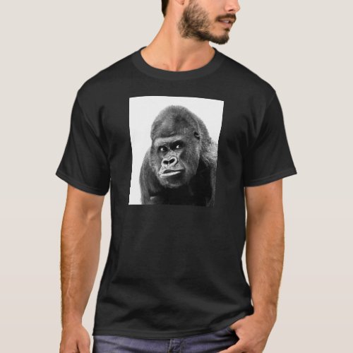 Black White Gorilla T_Shirt