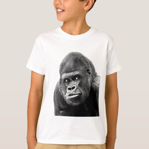 Black White Gorilla T_Shirt