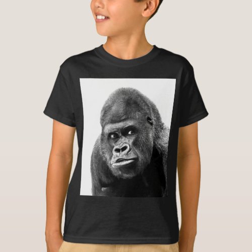 Black White Gorilla T_Shirt