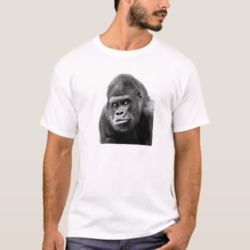 Black White Gorilla T_Shirt