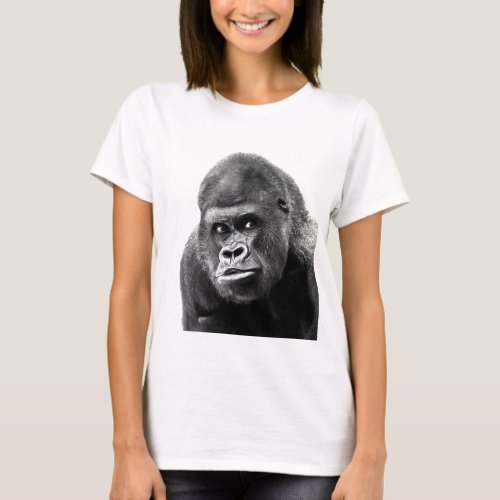 Black White Gorilla T_Shirt