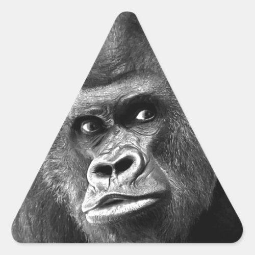 Black White Gorilla Triangle Sticker