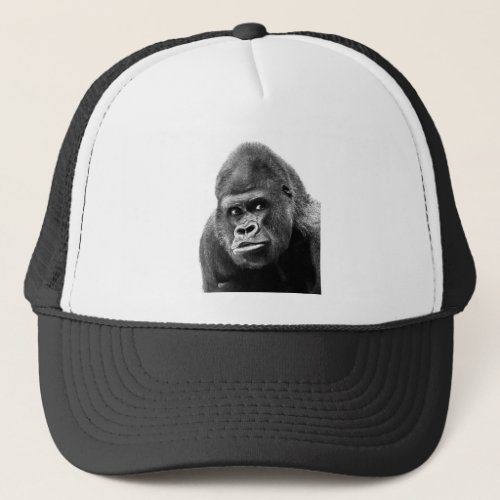 Black White Gorilla Trucker Hat
