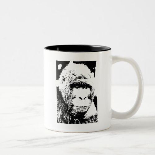 Black  White Gorilla Two_Tone Coffee Mug