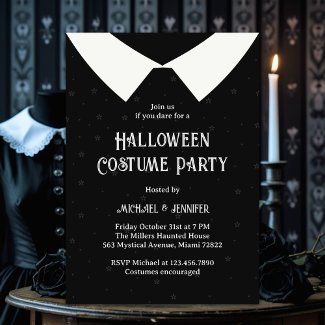 Black & White Gothic Girl Dress Halloween Party