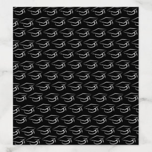 Black White Graduation Cap Pattern Elegant Envelope Liner