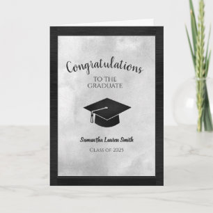 Black White Graduation Class of 2025 Card