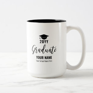 Black & White Graduation Gift Custom Coffee Mug