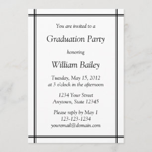 Black & White Graduation Invitation / Announcement