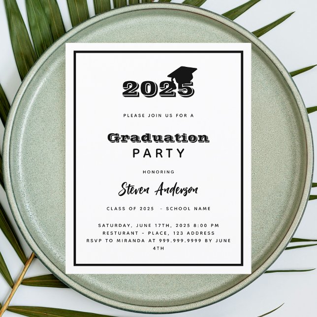 Black white graduation party 2026 invitation (Creator Uploaded)