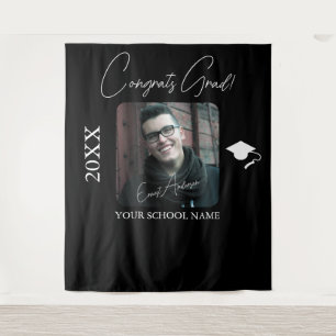 Black & White Graduation Photo Backdrop