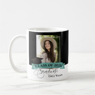 Black & White Graduation Photo Mug – Class of 2026