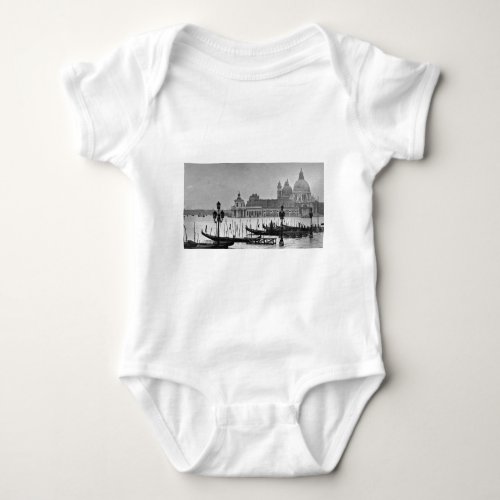 Black White Grand Canal Venice Italy Travel Baby Bodysuit