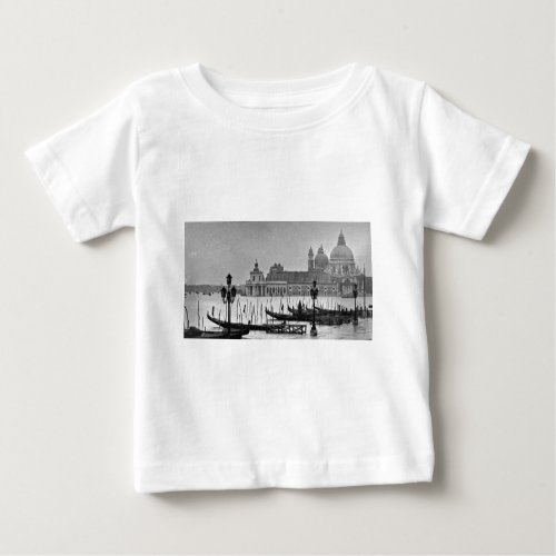 Black White Grand Canal Venice Italy Travel Baby T_Shirt