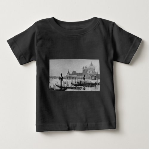 Black White Grand Canal Venice Italy Travel Baby T_Shirt