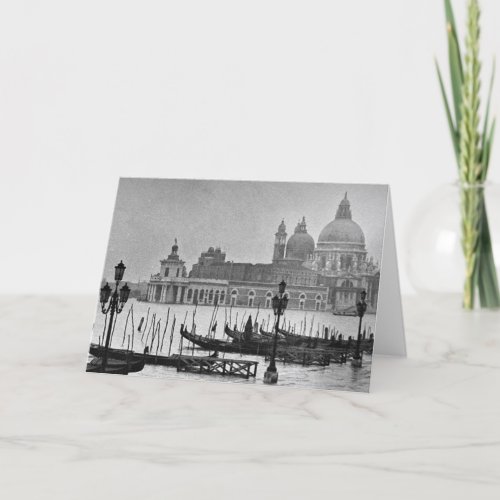 Black White Grand Canal Venice Italy Travel Card