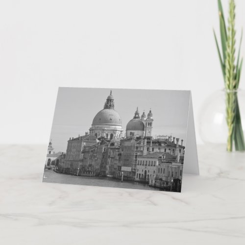 Black White Grand Canal Venice Italy Travel Card