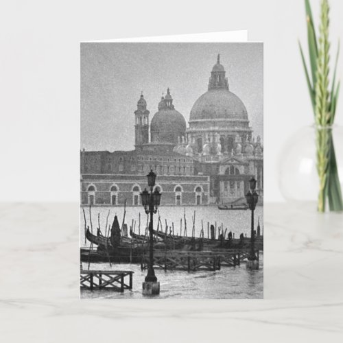 Black White Grand Canal Venice Italy Travel Card