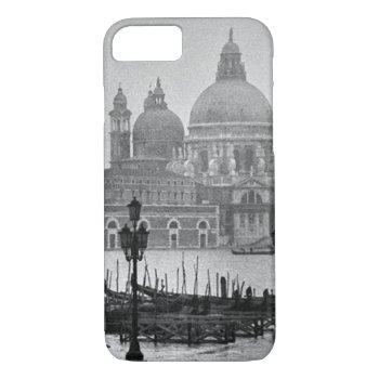 Black White Grand Canal Venice Italy Travel Iphone 8/7 Case by made_in_atlantis at Zazzle