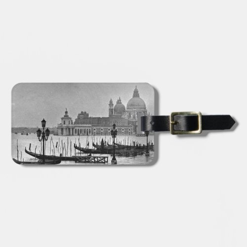 Black White Grand Canal Venice Italy Travel Luggage Tag