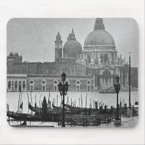 Black White Grand Canal Venice Italy Travel Mouse Pad