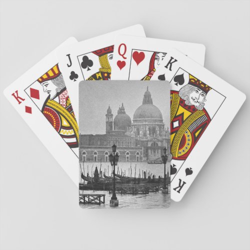 Black White Grand Canal Venice Italy Travel Poker Cards