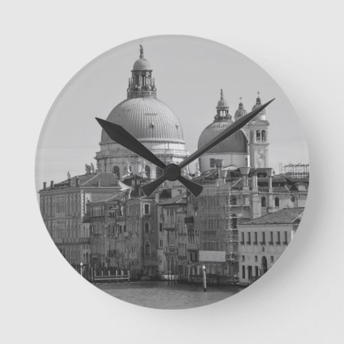 Black White Grand Canal Venice Italy Travel Round Clock