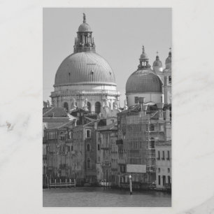 Black White Grand Canal Venice Italy Travel Stationery