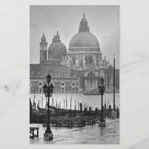 Black White Grand Canal Venice Italy Travel Stationery