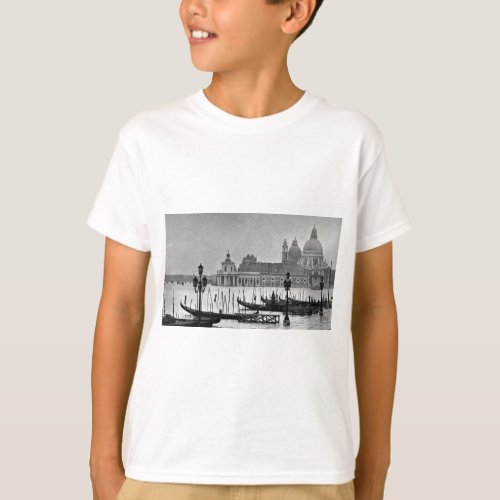 Black White Grand Canal Venice Italy Travel T_Shirt